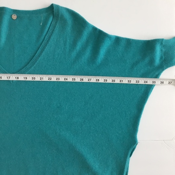 Margaret O’Leary Sweater Cashmere Blend Blue Turquoise Oversized Size 1 - Picture 8 of 9